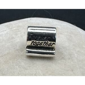 Genuine Pandora Sterling Silver Forever Together Scroll Bead Charm 790513